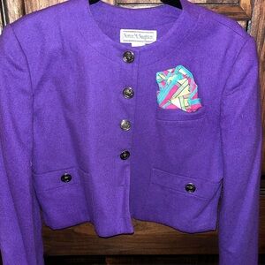 Norton McNaughton Kids Blazer in Purple with Vibrant Pocket Square